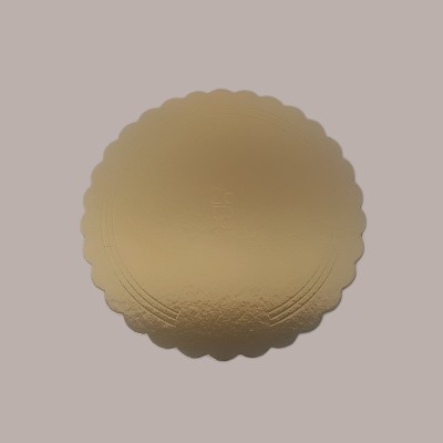 Disco Vassoio Tondo Cartone Rigido Sottotorta Bordo Smerlato Ala Oro Nero Dm24 cm 10 Kg [a6ae29af]