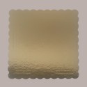 Sottotorta Vassoio Cartone Quadrato Bordo Smerlato Ala Oro Nero Usa e Getta 25x25 cm 10 Kg [e465229e]