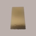 Sottotorta Vassoio Cartone Rettangolare Bordo Smerlato Ala Oro Nero Usa e Getta 17x30cm 10 Kg [4fbc88de]