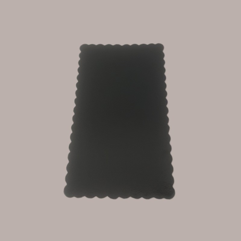 Sottotorta Vassoio Cartone Rettangolare Bordo Smerlato Ala Oro Nero Usa e Getta 17x30cm 10 Kg [b7ff658c]