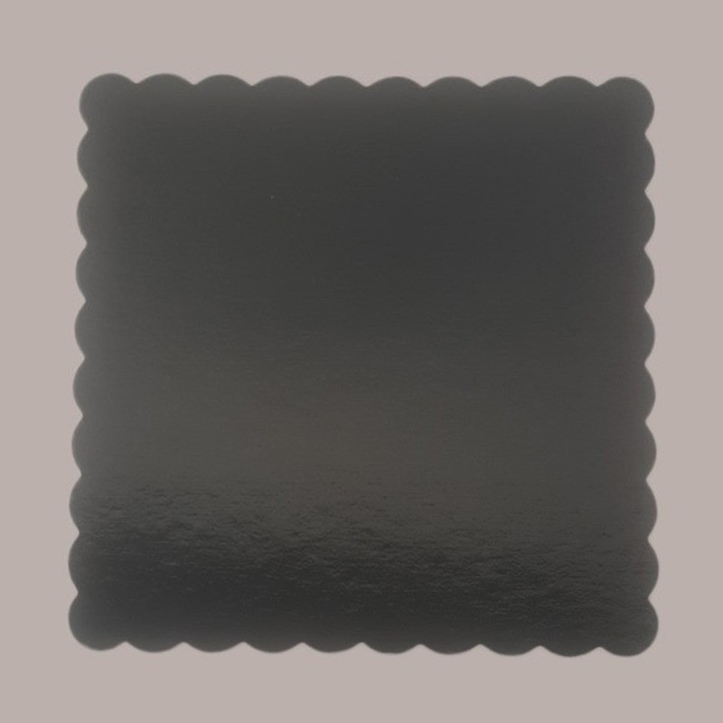 Sottotorta Vassoio Cartone Quadrato Bordo Smerlato Ala Oro Nero Usa e Getta 35x35 cm 10 Kg [a4c71b29]