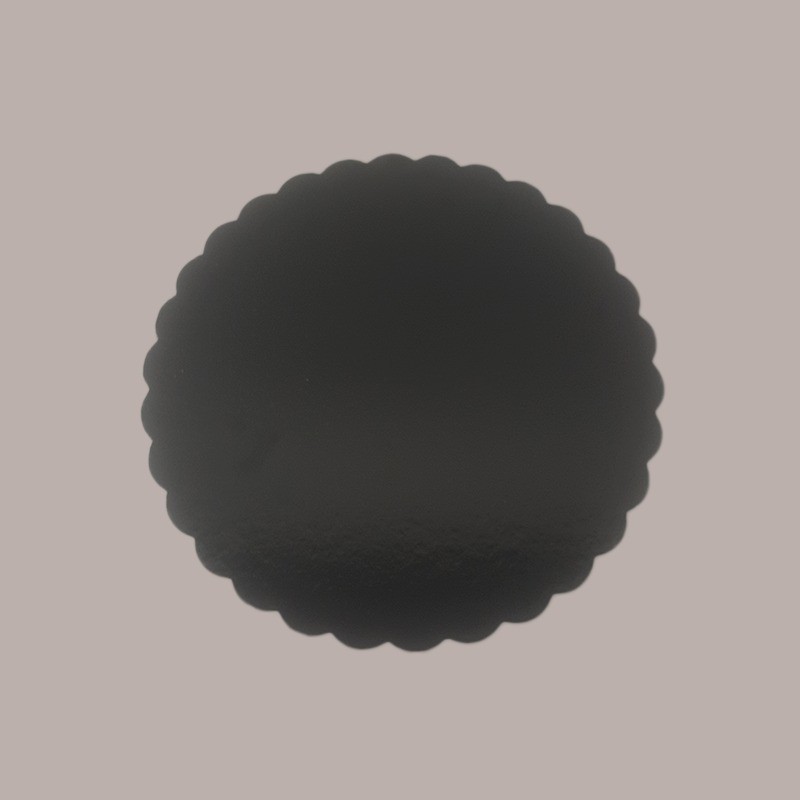 Disco Vassoio Tondo Cartone Rigido Sottotorta Ala Oro Nero Bordo Smerlato Dm40 cm 10 Kg [3232011a]