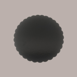 Disco Vassoio Tondo Cartone Rigido Sottotorta Ala Oro Nero Bordo Smerlato Dm36 cm 10 Kg