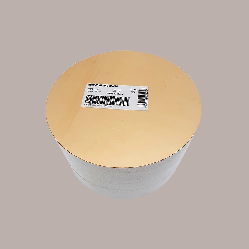 Disco Vassoio Rigido Leggero Sottotorta Dolce in Cartoncino Alimentare Oro  Bordo Liscio Dm26 cm 10 Kg [6865e300]
