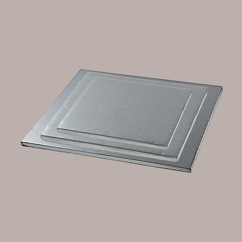 Sottotorta Quadrato Alto Ideale per Cake Design in Cartoncino Rigido Argento 40x40 cm 2 pezzi [65746b25]