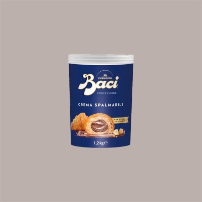 Crema Spalmabile Gusto Bacio Perugina con Granella di Nocciola Ideale per Farcitura Cornetti Dolci 1,2 Kg [e8412d3e]