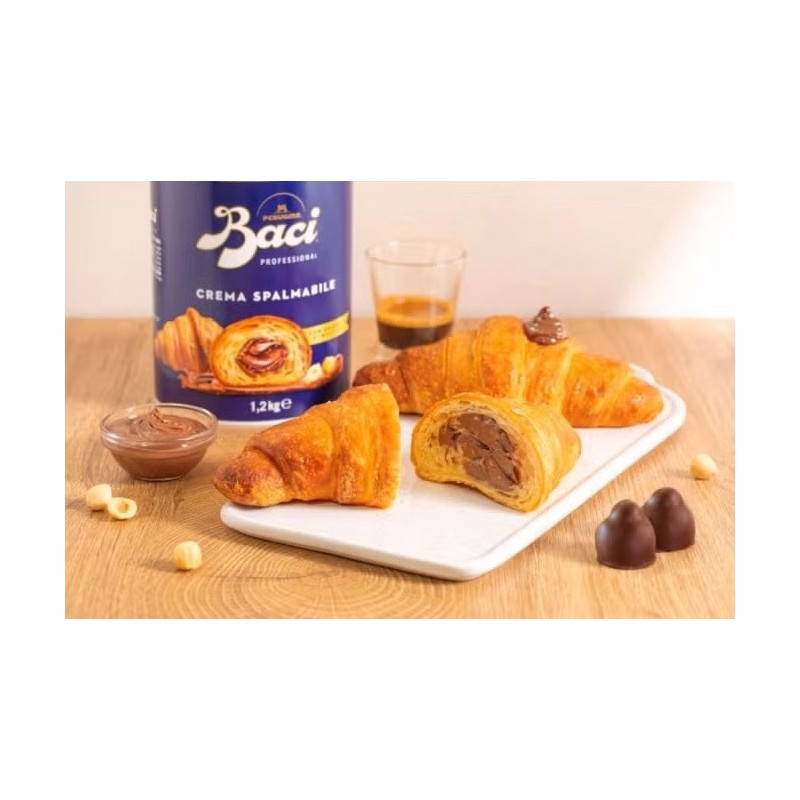 Crema Spalmabile Gusto Bacio Perugina con Granella di Nocciola Ideale per Farcitura Cornetti Dolci 1,2 Kg [31676e33]