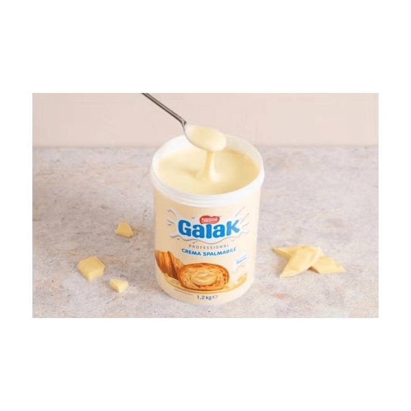 Crema Spalmabile Gusto Cioccolato Bianco Galak Nestlè Ideale per Farcitura Cornetti Dolci 1,2 Kg [175c530d]
