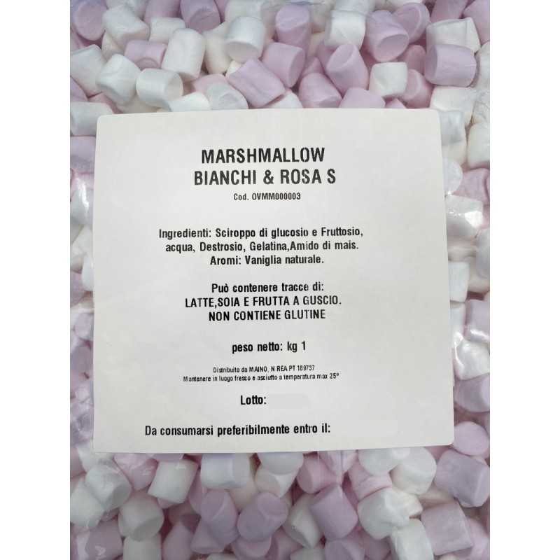 Marshmallow Mini Bianchi & Rosa Caramelle Gommose Senza Glutine Lucgel 1 Kg [71656c6c]