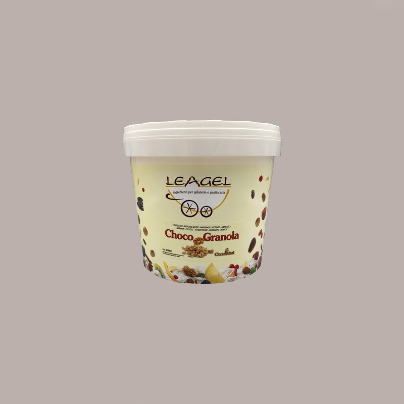 Variegato per Gelato Choco Granola al gusto Cioccolato Bianco e Granola al Miele Leagel 5 Kg [595800b8]