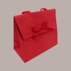 Borsa Carta Chiusura Velcro Rossa con nastro in raso 16+8x14 cm 10 Pezzi [48809dd5]