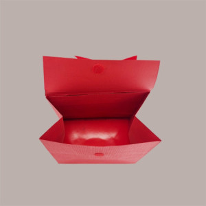 Borsa Carta Chiusura Velcro Rossa con nastro in raso 16+8x14 cm 10 Pezzi [ff9d5cd1]