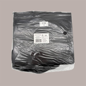 Borsa Carta Chiusura Velcro Nera con nastro in raso 24+11x21 cm 10 Pezzi [f494aacc]