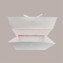 Borsa Carta Chiusura Velcro Bianco con nastro in raso 24+11x21 cm 10 Pezzi [6483e6d7]