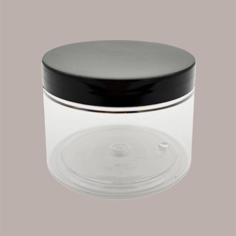 Vaso Barattolo Pet Trasparente 150 Ml con Coperchio Nero Lucido Ideale per Gelato 20 pezzi [78b871b9]