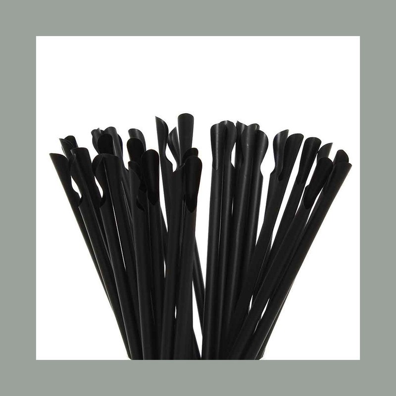 250 Pz Cannuccia Nera con Cucchiaio Bio Eco Dm6mm H210mm [92a84492]
