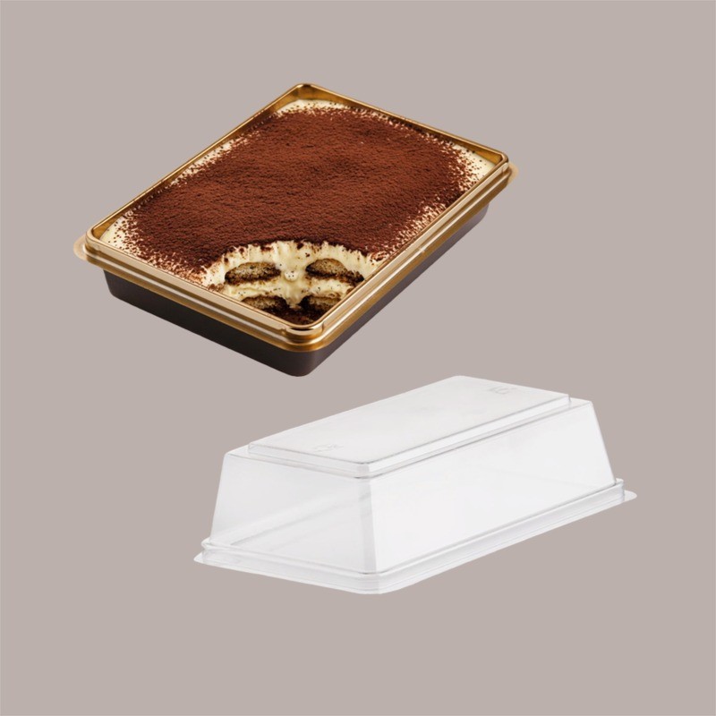 Coperchio Bombato Trasparente H 4,3 cm  per Vaschetta Tiramisù 15,5x10 cm 50 pezzi [a94beebf]