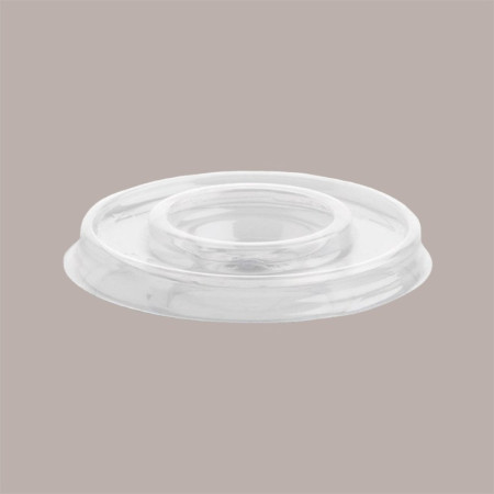 Coperchio Piatto con Foro a Croce per Coppetta MIA Trasparente Dm 9,3 cm H1,22 cm 100 pezzi [543ca663]
