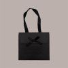 Borsa Carta Chiusura Velcro Nera con nastro in raso 16+8x14 cm 10 Pezzi [1787a85f]