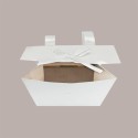 Borsa Carta Chiusura Velcro Bianco con nastro in raso 16+8x14 cm 10 Pezzi [fe10f257]
