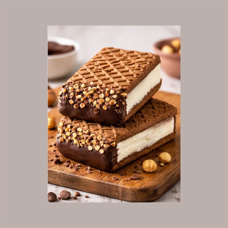 Biscotto Gelato Senza Glutine Rettangolare al Cacao Bisgel BREAK&GO 230 pezzi 3 Kg [e8985085]