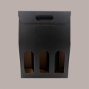 Scatola Astuccio Porta 3 Bottiglie 750 ml Olio Vino in Cartoncino grafica Kraft Nero 270x90H385 mm 10 pezzi [ec1235d5]