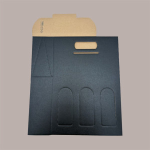 Scatola Astuccio Porta 3 Bottiglie 750 ml Olio Vino in Cartoncino grafica Kraft Nero 270x90H385 mm 10 pezzi [d9ceec21]
