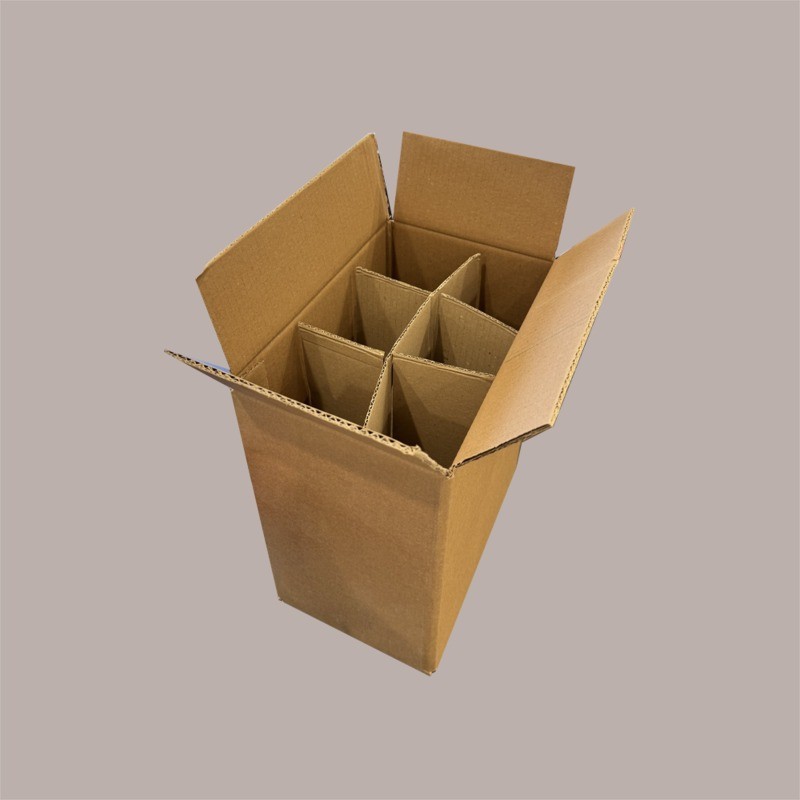 Scatola e Alveare in Carta Avana Porta 6 Bottiglie 500 ml 275x180x320 mm 10 pezzi [ce3f71a5]
