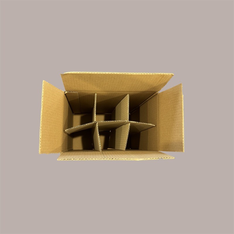 Scatola e Alveare in Carta Avana Porta 6 Bottiglie 500 ml 275x180x320 mm 10 pezzi [90241865]