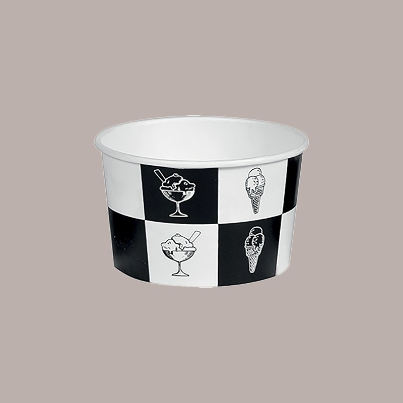 Coppette Gelato in Carta Bianco e Nero 120cc Impilabili Black&White 250 pezzi [4ab458d5]