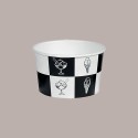 Coppette Gelato in Carta Bianco e Nero 120cc Impilabili Black&White 250 pezzi [4ab458d5]