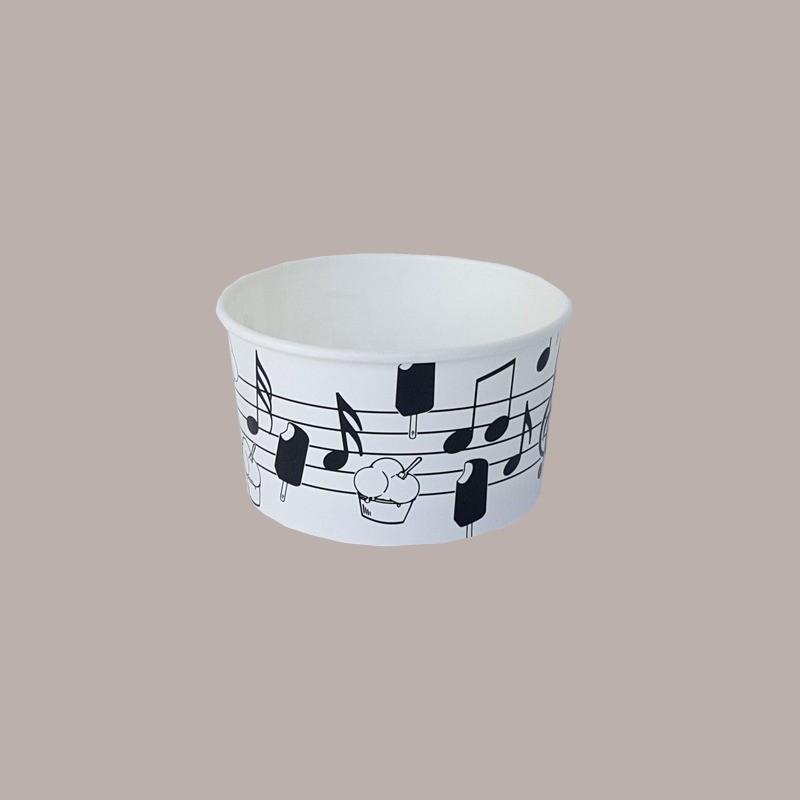 Coppette Gelato in Carta Bianco e Nero 200cc Impilabili Black&White 200 pezzi [3b00e850]