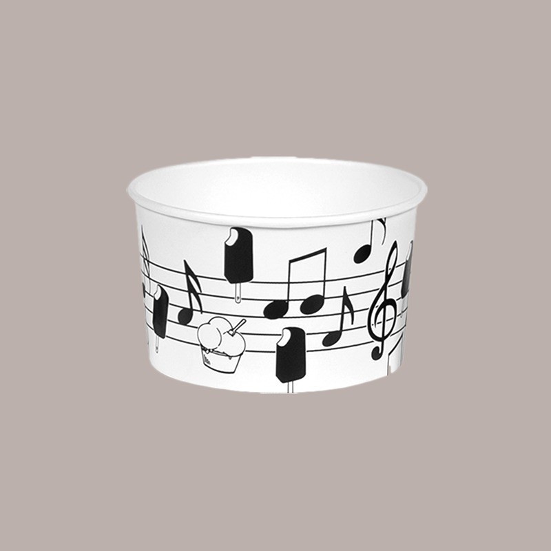 Coppette Gelato in Carta Bianco e Nero 200cc Impilabili Black&White 200 pezzi [507b4247]
