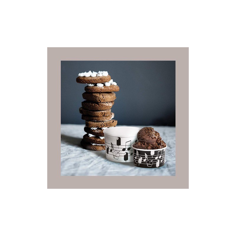 Coppette Gelato in Carta Bianco e Nero 200cc Impilabili Black&White 200 pezzi [e7668343]
