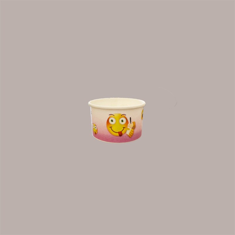 Coppette Gelato in Carta 60cc Impilabili per Bambino grafica Emoticon Emoji 250 pezzi [ca6002aa]