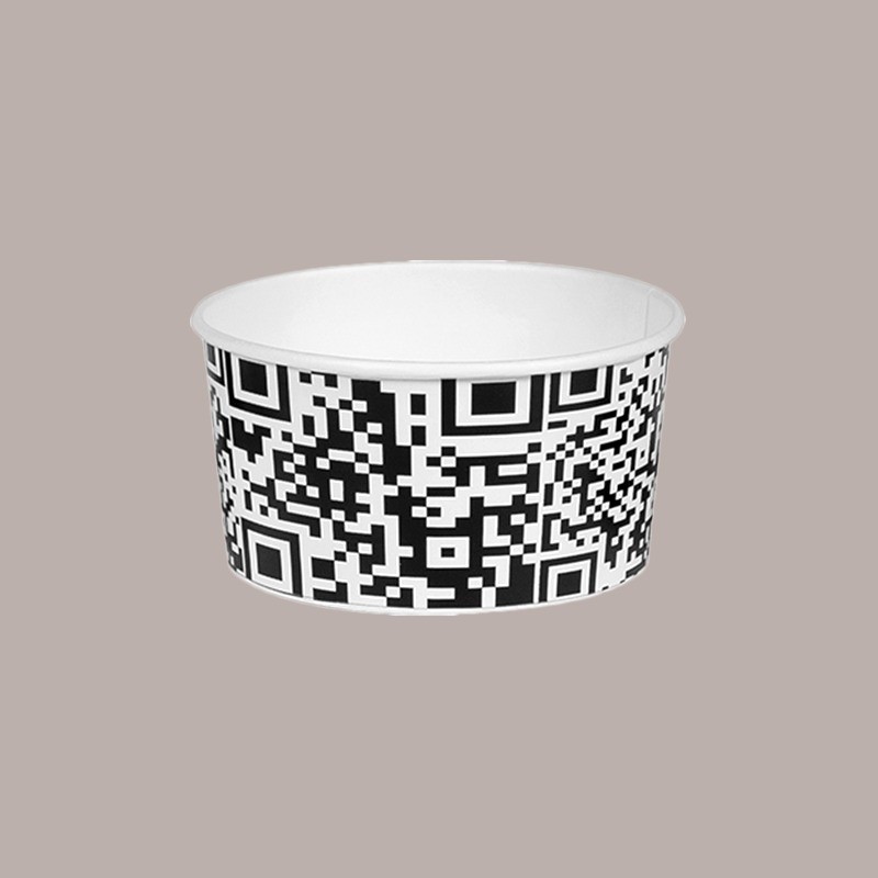 Coppette Gelato in Carta, Bianco e Nero, 70cc Impilabili Black&White 250 pezzi [9b710bf0]