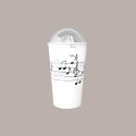 Bicchiere Bibite Fredde in Cartone Bianco e Nero ideale per Frappè Yogurt Gelato Granita grafica Black&White B/55 50 [d9cfea7f]