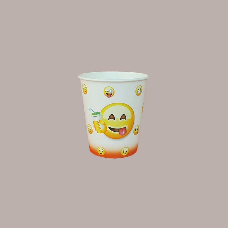 Bicchiere Bibite Fredde in Cartone ideale per Yogurt Gelato Granita grafica Emoticon Emoji B/20 100 pezzi [417e2767]