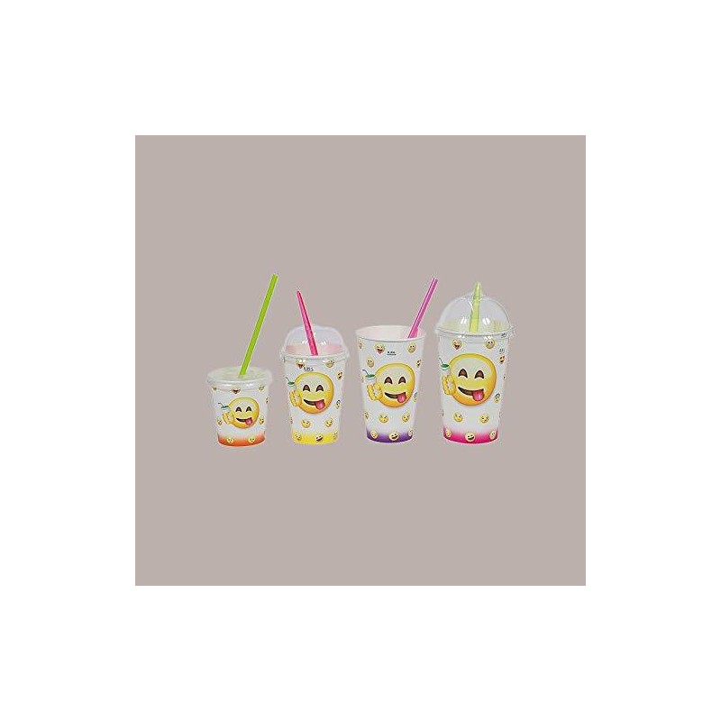 Bicchiere Bibite Fredde in Cartone ideale per Yogurt Gelato Granita grafica Emoticon Emoji B/20 100 pezzi [38599a06]
