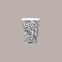 Bicchiere Bibite Fredde in Cartone Bianco e Nero ideale per Yogurt Gelato Granita grafica Black&White B/25 100 pezzi [f663e663]