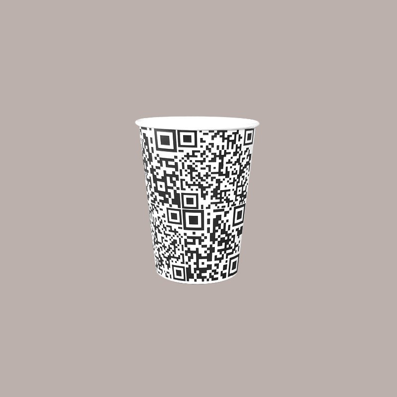 Bicchiere Bibite Fredde in Cartone Bianco e Nero ideale per Yogurt Gelato Granita grafica Black&White B/25 100 pezzi [a04ffc6c]