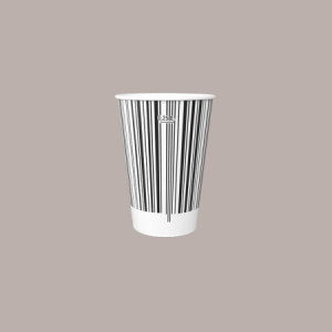 Bicchiere Bibite Fredde in Cartone Bianco e Nero ideale per Yogurt Gelato Granita grafica Black&White B/30 100 pezzi [4bdea95b]