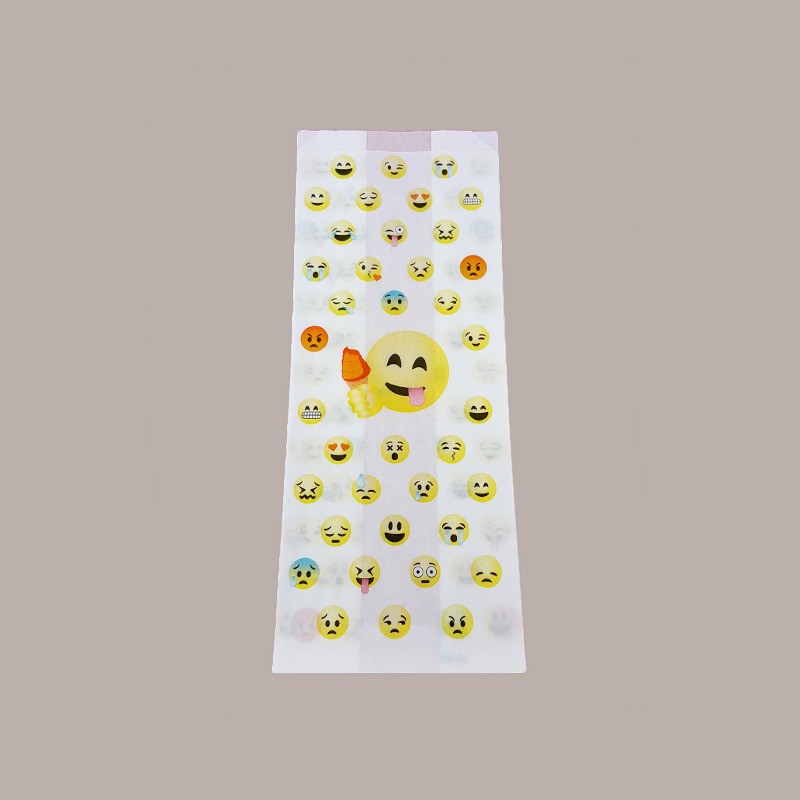 Borsa Shoppers Carta Ideali per Asporto Vaschette Gelato grafica Emoticon Emoji 26+17H27cm 200 pezzi [35d6cc65]