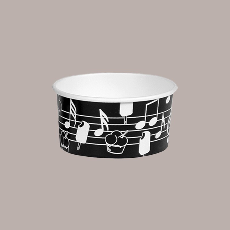 Coppette Gelato in Carta Bianco e Nero 80cc Impilabili Black&White 250 pezzi [93409719]