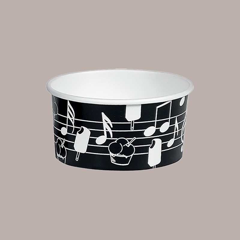 Coppette Gelato in Carta Bianco e Nero 80cc Impilabili Black&White 250 pezzi [85c532c1]