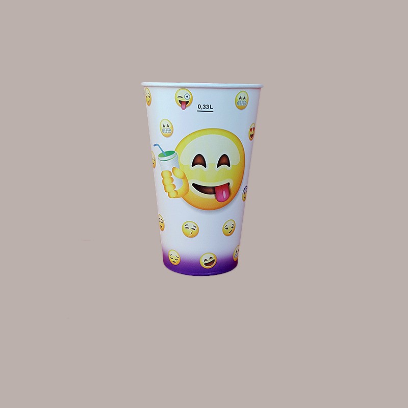 Bicchiere Bibite Fredde in Cartone ideale per Farppè Yogurt Gelato Granita grafica Emoticon Emoji B/42 100 pezzi [32ca1816]