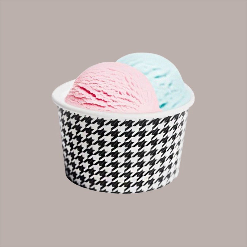 Coppette Gelato in Carta Bianco e Nero 140cc Impilabili Black&White 200 pezzi [0110a65e]
