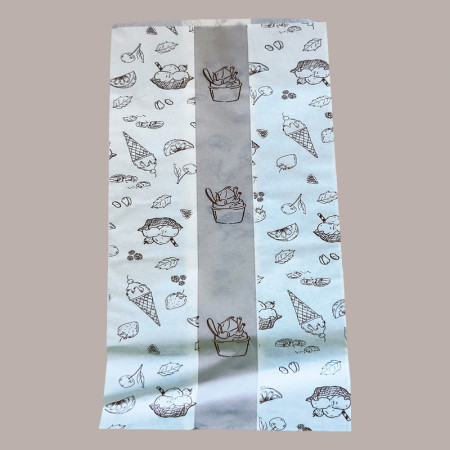 Sacchetto Carta Politenato Grafica Gelato Tono su Tono 14+10x34cm 500 pezzi [8b12b2ff]