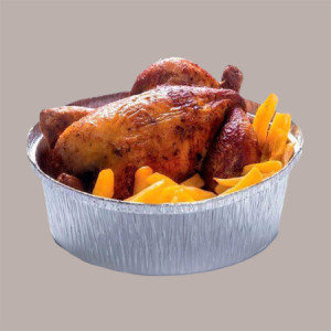 Contenitore Vaschetta Alluminio Pollo E1G Ovale 273x225H76mm Contital 50 pezzi