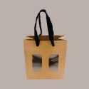 Borsa Shopper Carta Naturale Porta Vasetti con Finestra 16,6+8x18 cm 20 pezzi [90784fef]